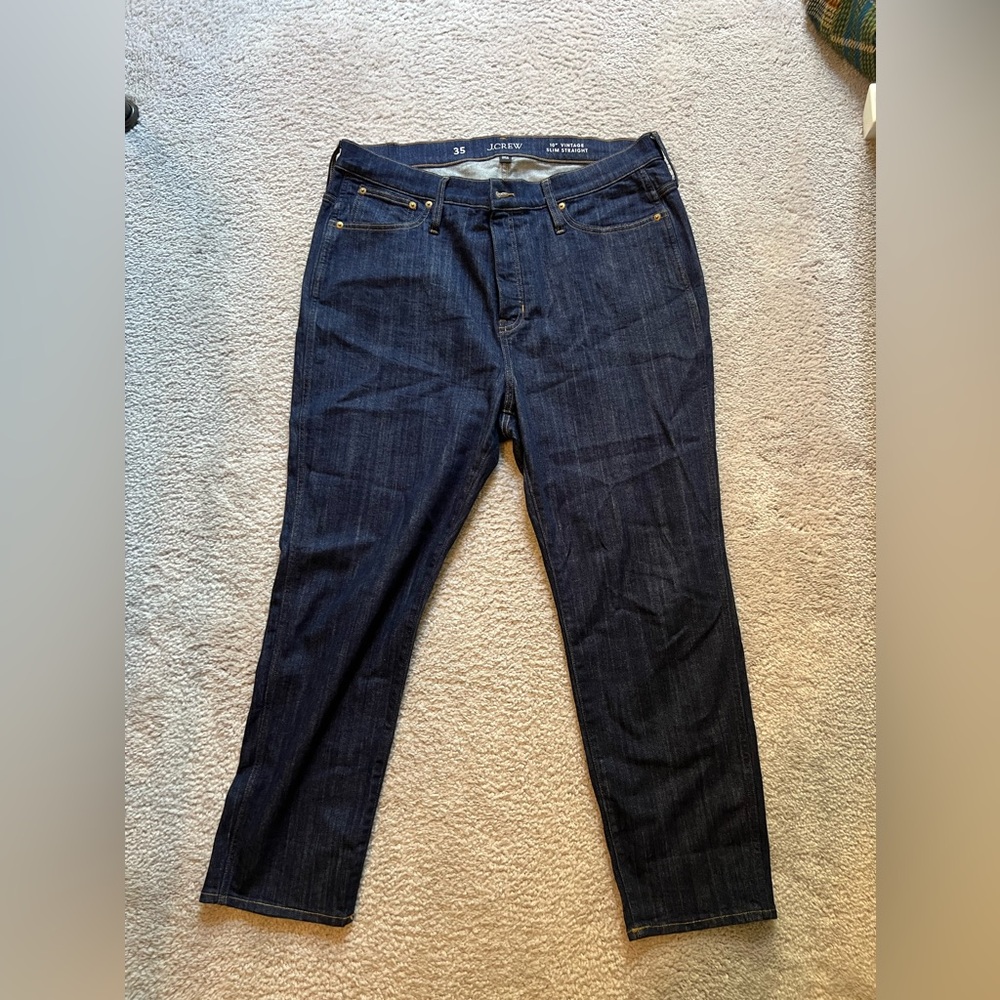 J. Crew Dark Blue Straight Leg Jeans